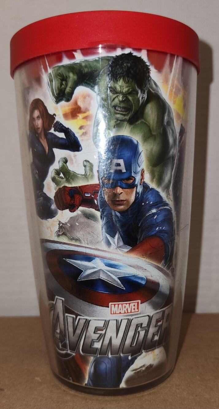 Marvel Avengers: Age of Ultron 18 oz Acrylic Travel Tumbler Cup with Red Lid